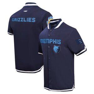 Pro Standard Navy Memphis Grizzlies Classic Warm-Up Full-Snap Jacket NWOT Small